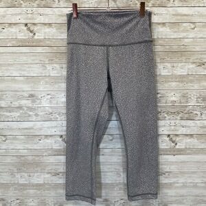 Lululemon Womens 8 Leggings Wunder‎ Under Crop Fractal Alpine White Black Gray